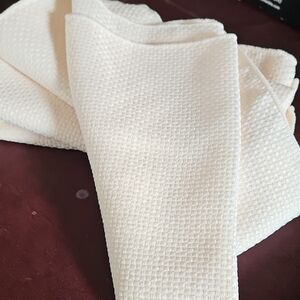 Linen Napkins: Cream Textured Fabric